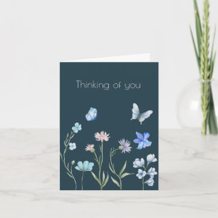 Denken Sie an Botanische Wildblume Blume Boho Karte