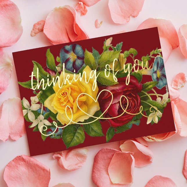 Denken Sie an bunte Vintage Rose Folieneinladung (Von Creator hochgeladen)