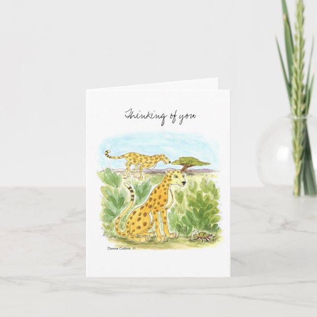 Denken Sie an Cheetah Note Card Karte (Vorderseite)