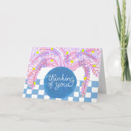 Denken Sie an das Blumenspray in Blauer Vase Einladung