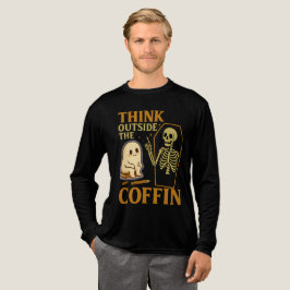 Denken Sie an das Halloween-Skelett des Sarggengei Tri-Blend Shirt