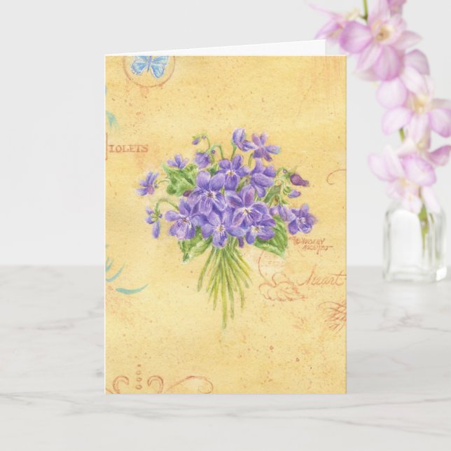 Denken Sie an das köstliche Bouquet der Violetkart Karte (Orchidee)