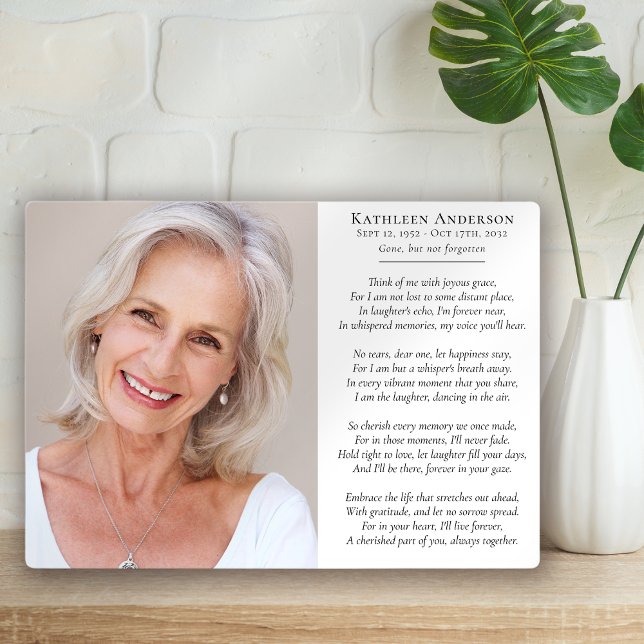 Denken Sie an das Memorial-Beileid "Ich Gedicht Fo Fotoplatte (Von Creator hochgeladen)