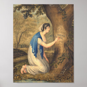 Denken Sie an das romantische Gemälde der Frau im  Poster