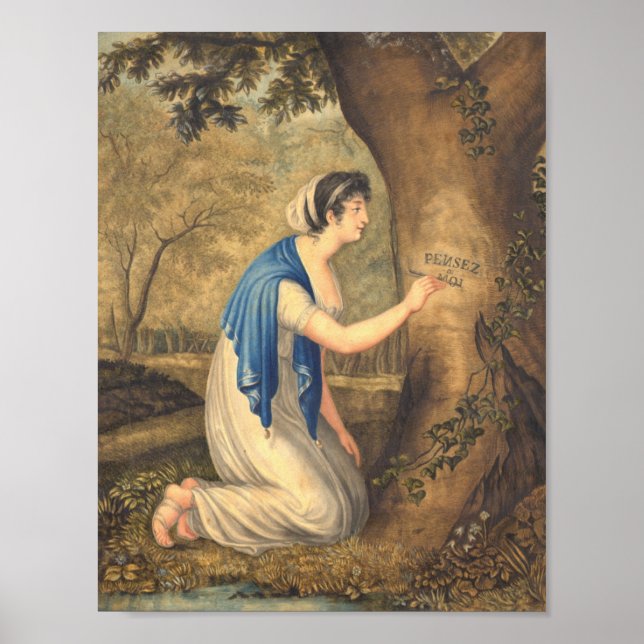 Denken Sie an das romantische Gemälde der Frau im  Poster (Vorne)
