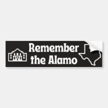 Denken Sie an den Alamo Texas Themed Autoaufkleber