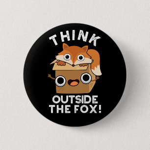 Denken Sie an den Fox Funny Animal Pub Dark BG Button