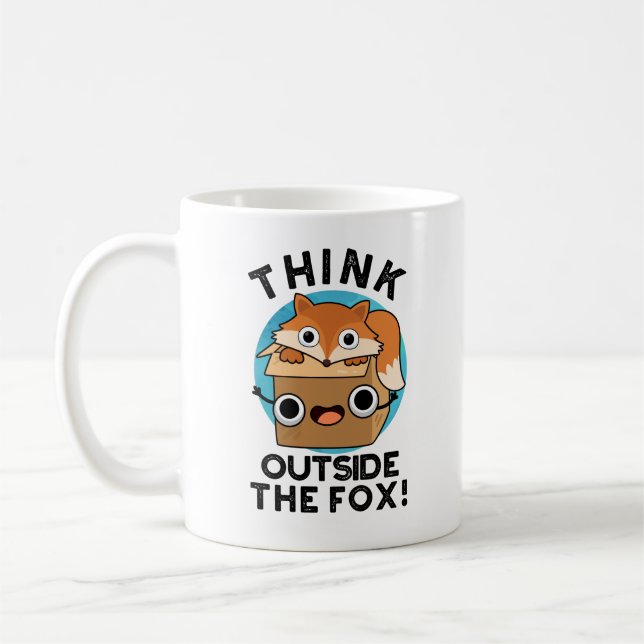 Denken Sie an den Fox-Funny-Animal-Puff. Kaffeetasse (Links)