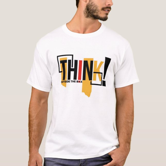 Denken Sie an den weißen T - Shirt in der Box (Vorderseite)