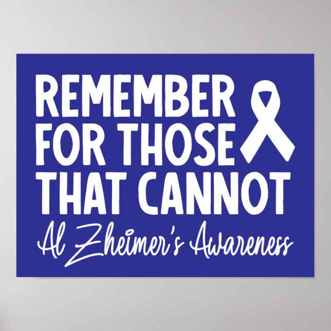 Denken Sie an diejenigen, die Alzheimer nicht habe Poster (Vorne)