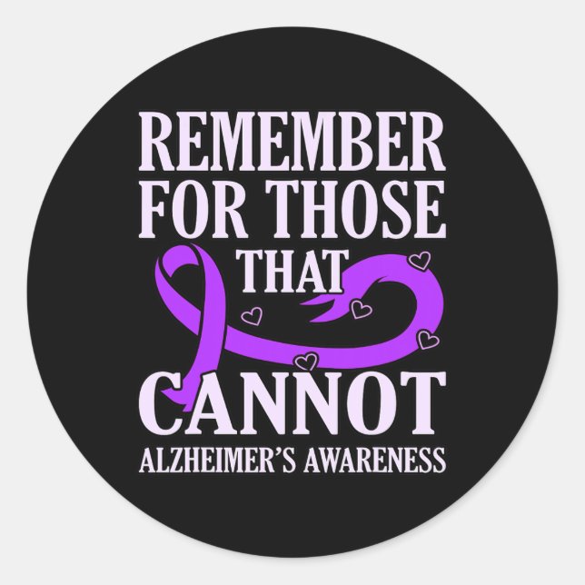 Denken Sie an diejenigen, die kein Alzheimer-Aware Runder Aufkleber (Vorderseite)