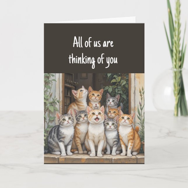 Denken Sie an eine Gruppe von Katzen Karte (Vorderseite)