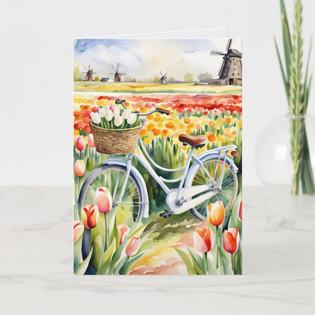 Denken Sie an holländische Tulips Karte (Vorderseite)