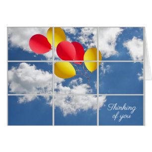 Denken Sie an Ihr Ballonbukett im Fenster