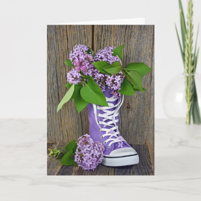 Denken Sie an Ihr lila Bouquet Karte (Vorderseite)