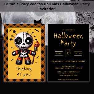 Denken Sie an Ihr Voodoo Doll Halloween-Party Einladung