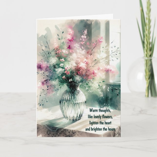 Denken Sie an Ihr Watercolor Bouquet Karte (Vorderseite)