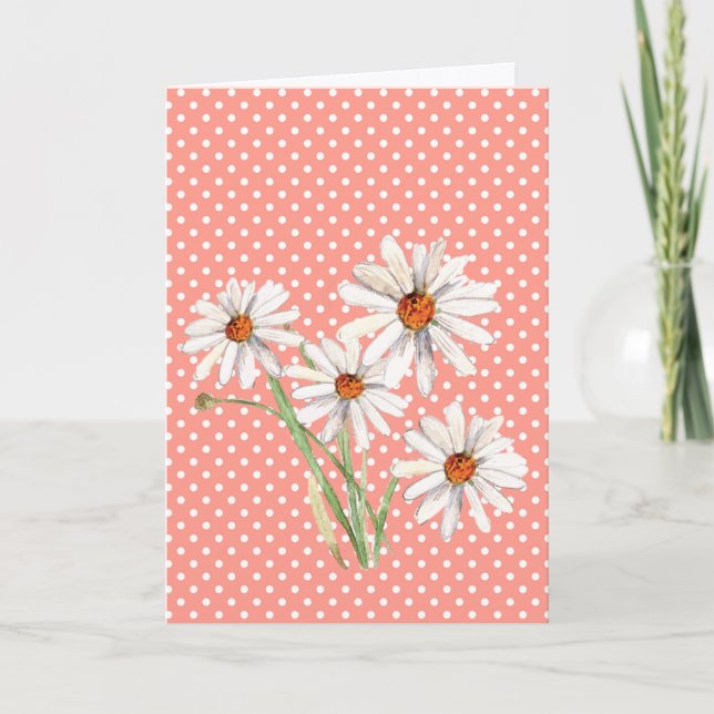 Denken Sie an Ihre Aquarellfarbe Daisy Karte (Vorderseite)