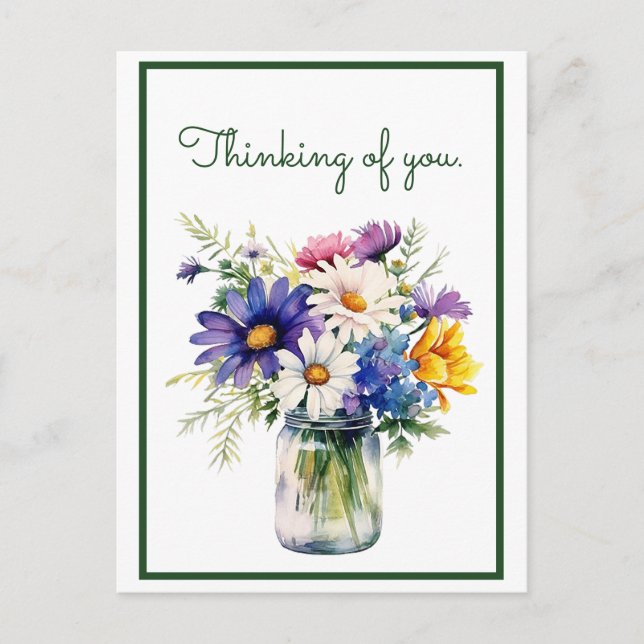 Denken Sie an Ihre Aquarellfarben-Blume Anpassen Postkarte (Vorderseite)
