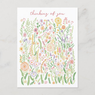 Denken Sie an Ihre Blume Felder Wiese Floral Postkarte
