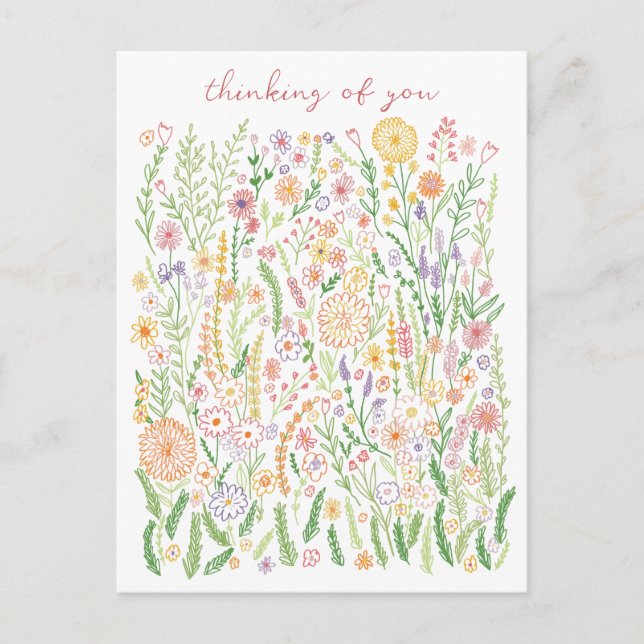 Denken Sie an Ihre Blume Felder Wiese Floral Postkarte (Vorderseite)