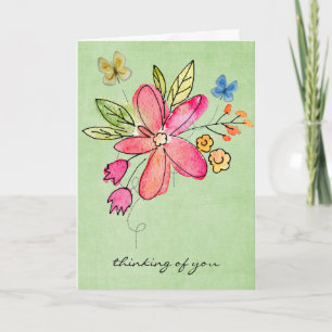 Denken Sie an Ihre Doodle-Blume-Karte Karte