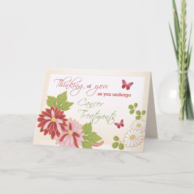 Denken Sie an Ihre Krebsbehandlung Blume Karte (Vorderseite)