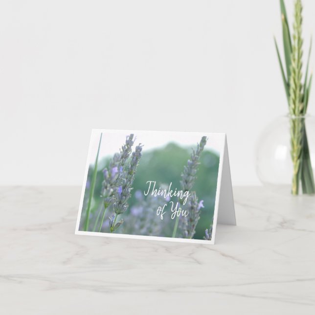 Denken Sie an Ihre Lavender Grußkarte Dankeskarte (Vorderseite)