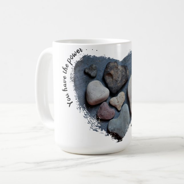 Denken Sie an Ihre Liebe Rocks-Heart Shaped Rocks Kaffeetasse (Vorderseite Links)