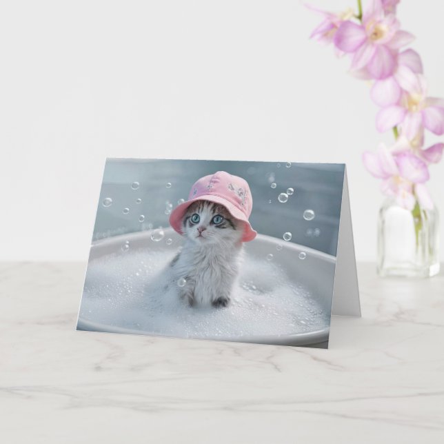 Denken Sie an Ihre Niedliche Katze Kitten in einer Karte (Orchidee)