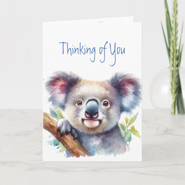 Denken Sie an Ihre Niedliche Koala Bären Tierart A Karte (Vorderseite)
