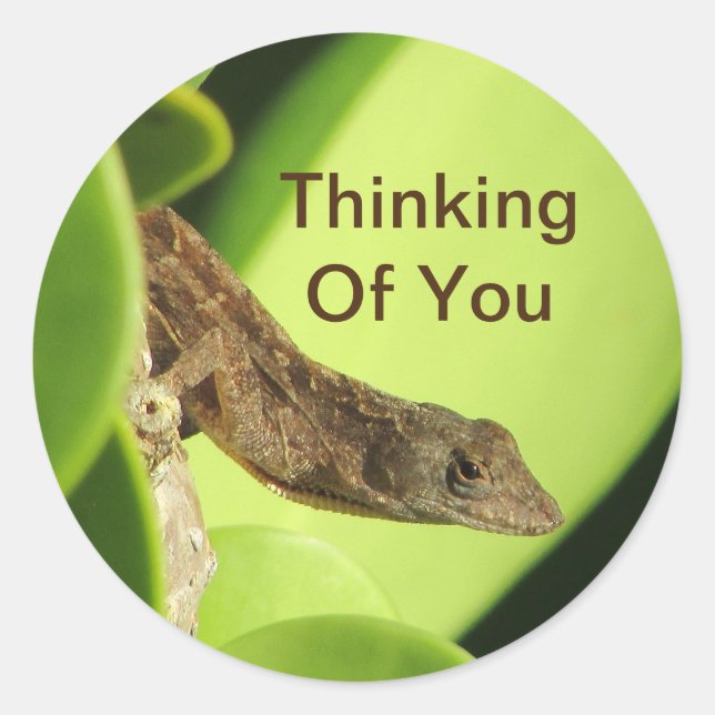 Denken Sie an Ihre Niedliche Reptile Gecko Freunds Runder Aufkleber (Vorderseite)