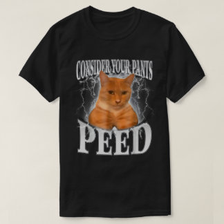 Denken Sie an Ihre Pants Peed Albern Cat Meme Funn T-Shirt