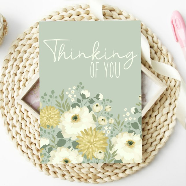 Denken Sie an Ihre Pastel Garden White Floral Card Karte (Von Creator hochgeladen)