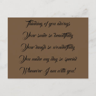 Denken Sie an Ihre Postkarte