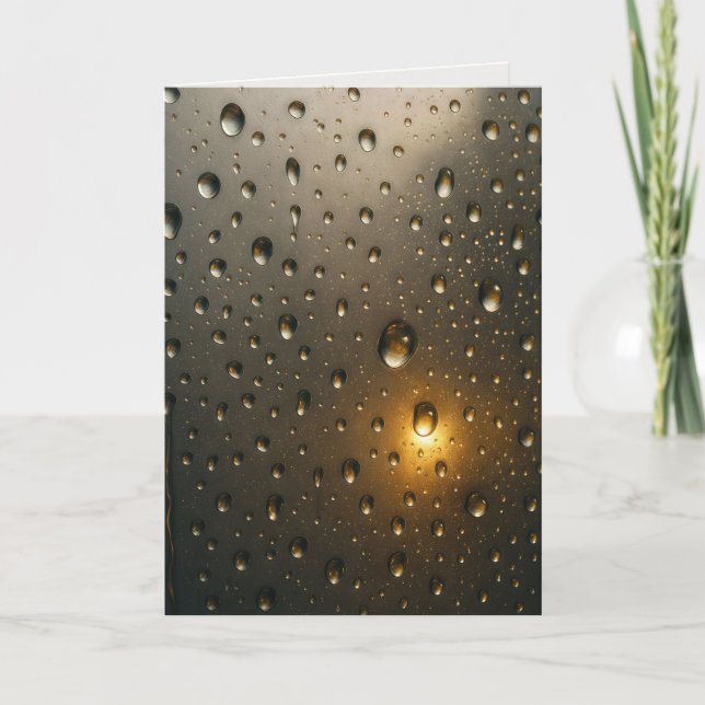 Denken Sie an Ihre Raindrops mit goldenem Licht Karte (Vorderseite)