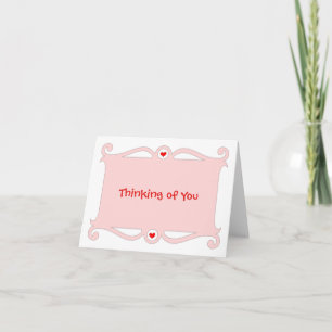 Denken Sie an Ihre rosa Scroll Note Card Karte