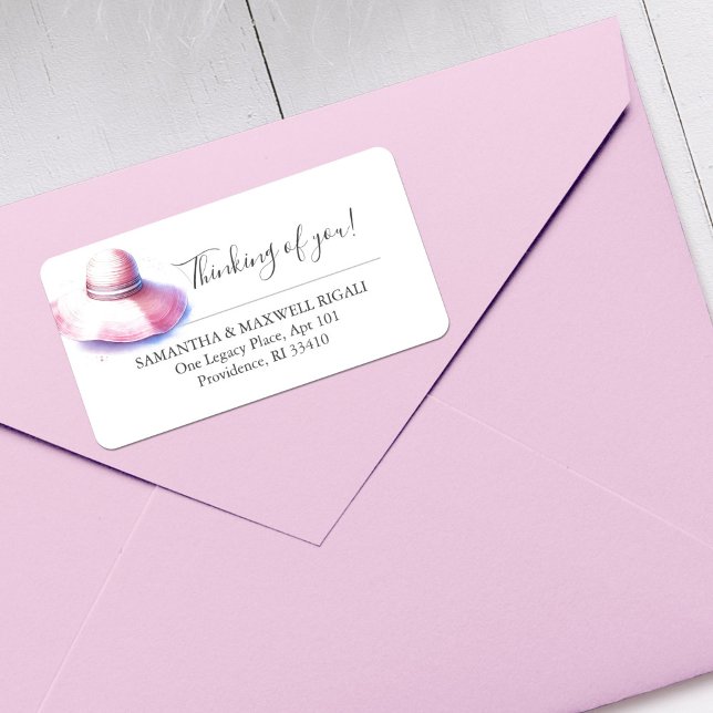 Denken Sie an Ihre Rücksendeadresse Adressaufkleber (Watercolor pink hat return address labels by Do Tell A Belle)
