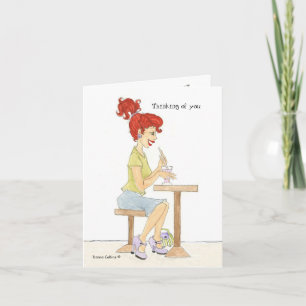 Denken Sie an Ihre Soda Girl Note Card Karte