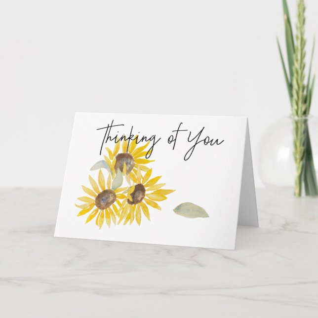 Denken Sie an Ihre Sonnenblumenkarte Karte (Vorderseite)