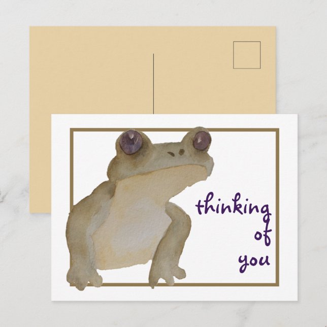 Denken Sie an Ihren Aquarellfrosch Postkarte (Vorne/Hinten)