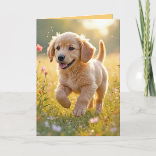 Denken Sie an Ihren Golden Retriever Puppy auf ein Karte (Vorderseite)