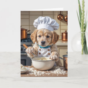 Denken Sie an Ihren Koch Golden Retriever Welpe Karte