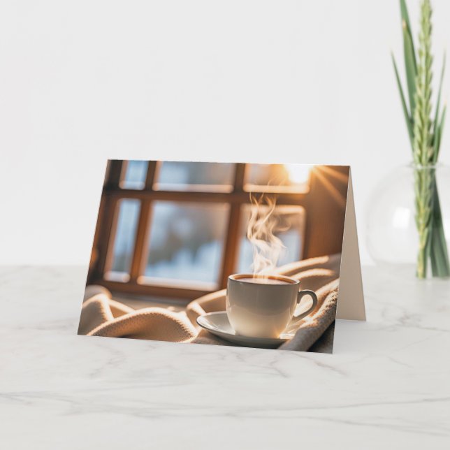 Denken Sie an Kaffee für Fenster Karte (Vorderseite)