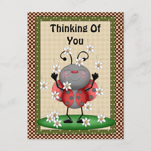 Denken Sie an Ladybug Postkarte (Vorderseite)