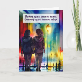 Denken Sie an Lesbisch Couple Gay Rainbow Karte