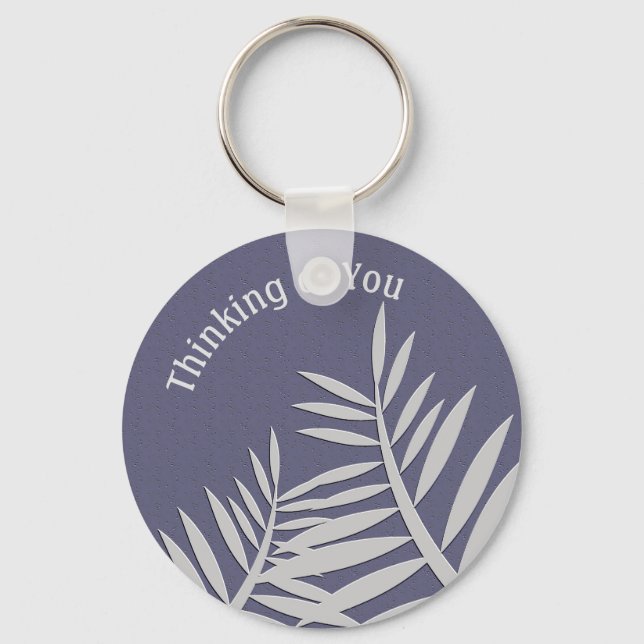 Denken Sie an Lila Leaf Silhouette Freundschaft Schlüsselanhänger (Vorderseite)