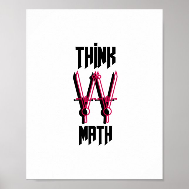 Denken Sie an Mathematik rot Poster (Vorne)