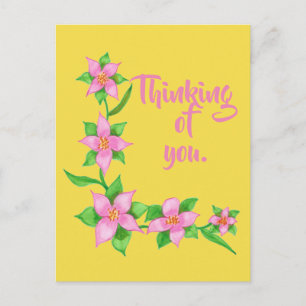 Denken Sie an Pink Blume L Design auf Postkarten