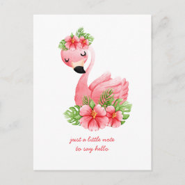 Denken Sie an Pink Flamingo Tropical Blume Pos Postkarte